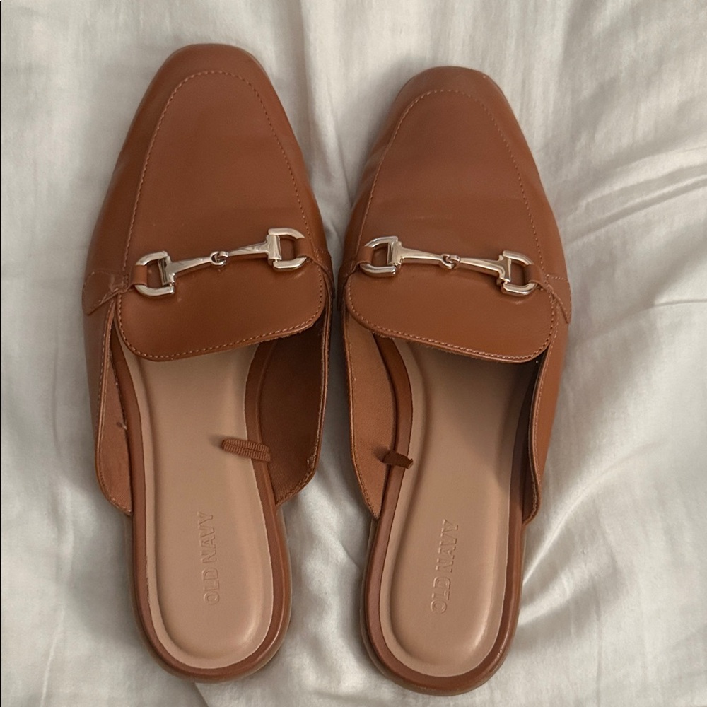 Old Navy Women's Brown Mules with Gold Accent